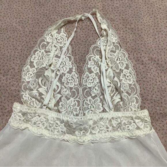 Frederick’s of Hollywood Coquette Cream Sheer Lace Slip Size Large - Picture 7 of 10